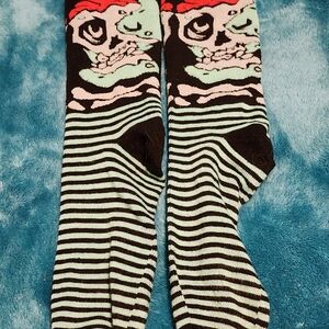 Vans Black and Green Skull Socks